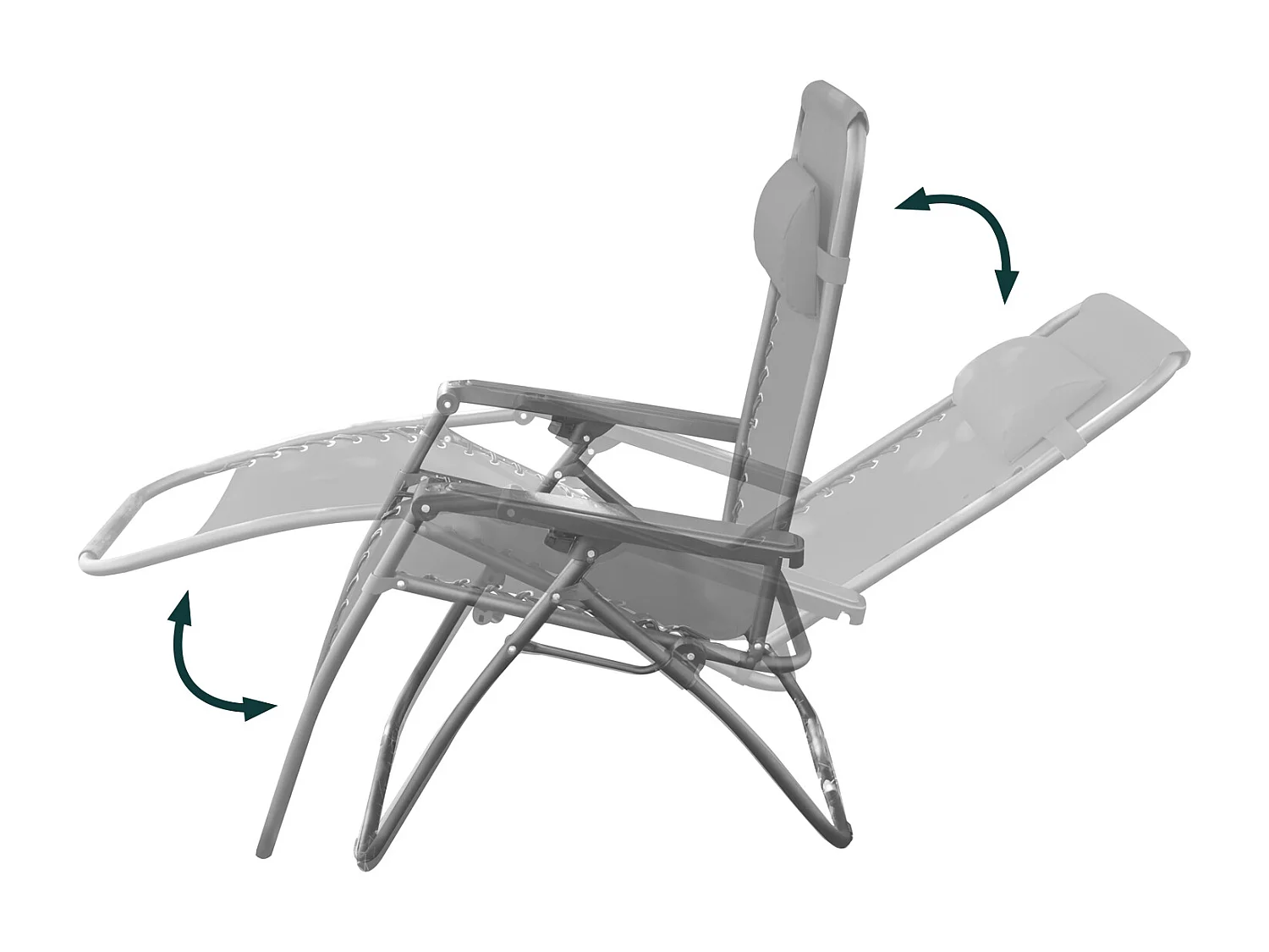 Lot de 2 chaises de jardin avec coussin pliables