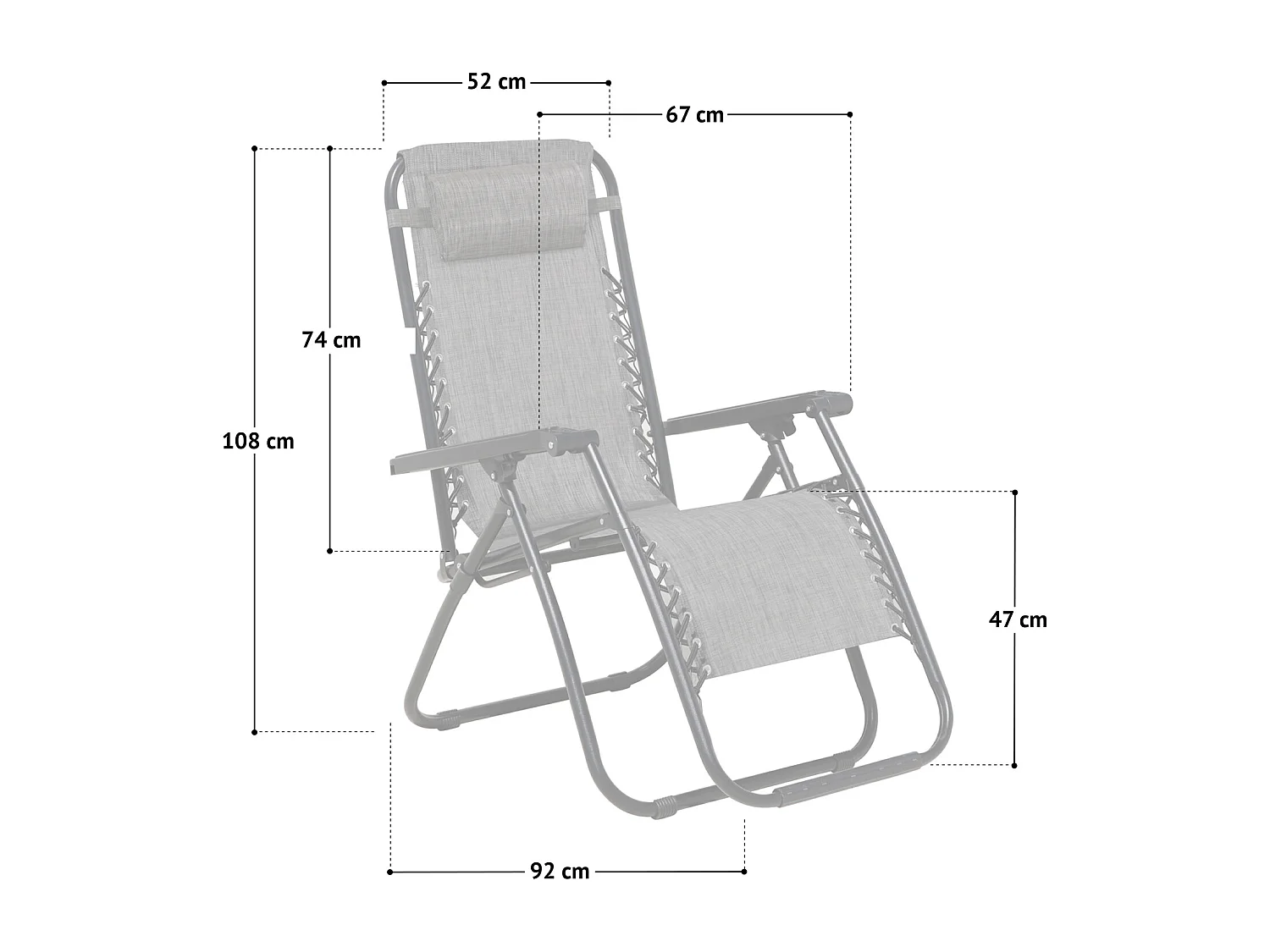 Lot de 2 chaises de jardin avec coussin pliables
