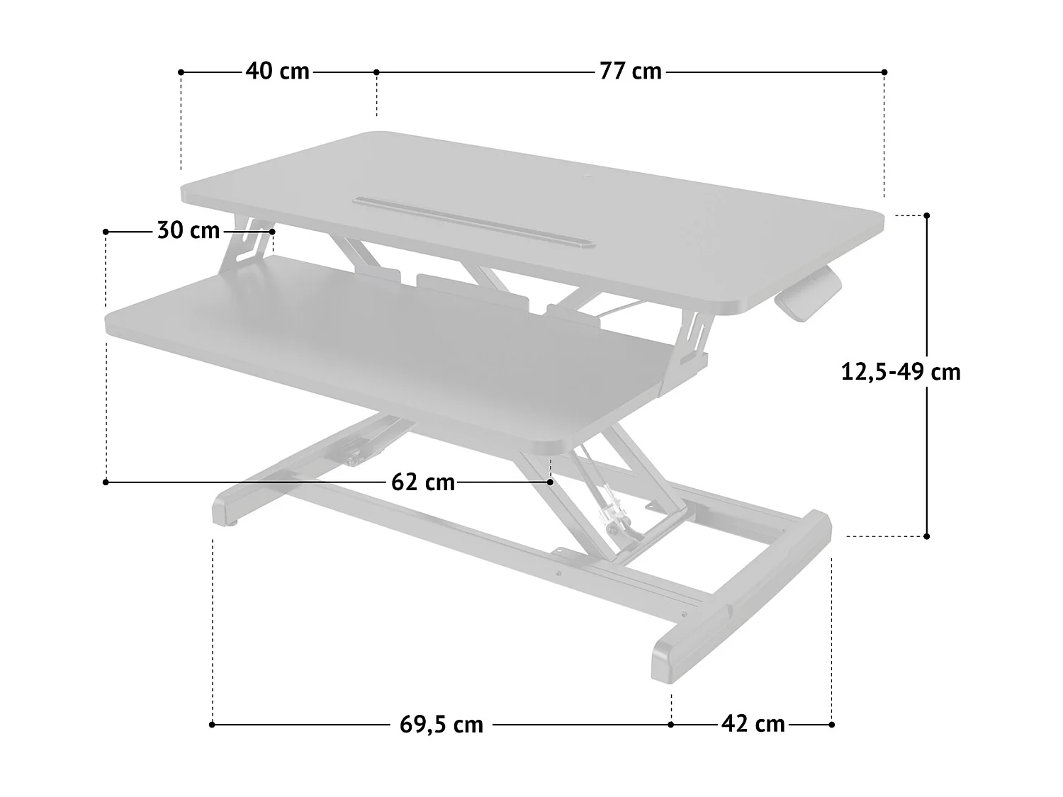 Rehausse de bureau Réglable en hauteur