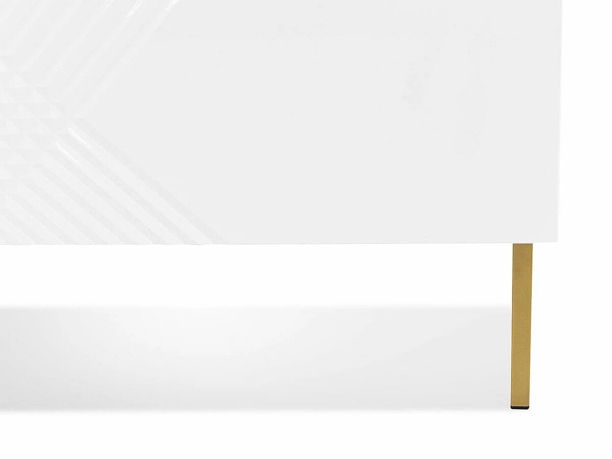 Table de chevet Levelbu 102, Blanc brillant|Blanc, Nombre de tiroirs: 1, 46x50x35cm