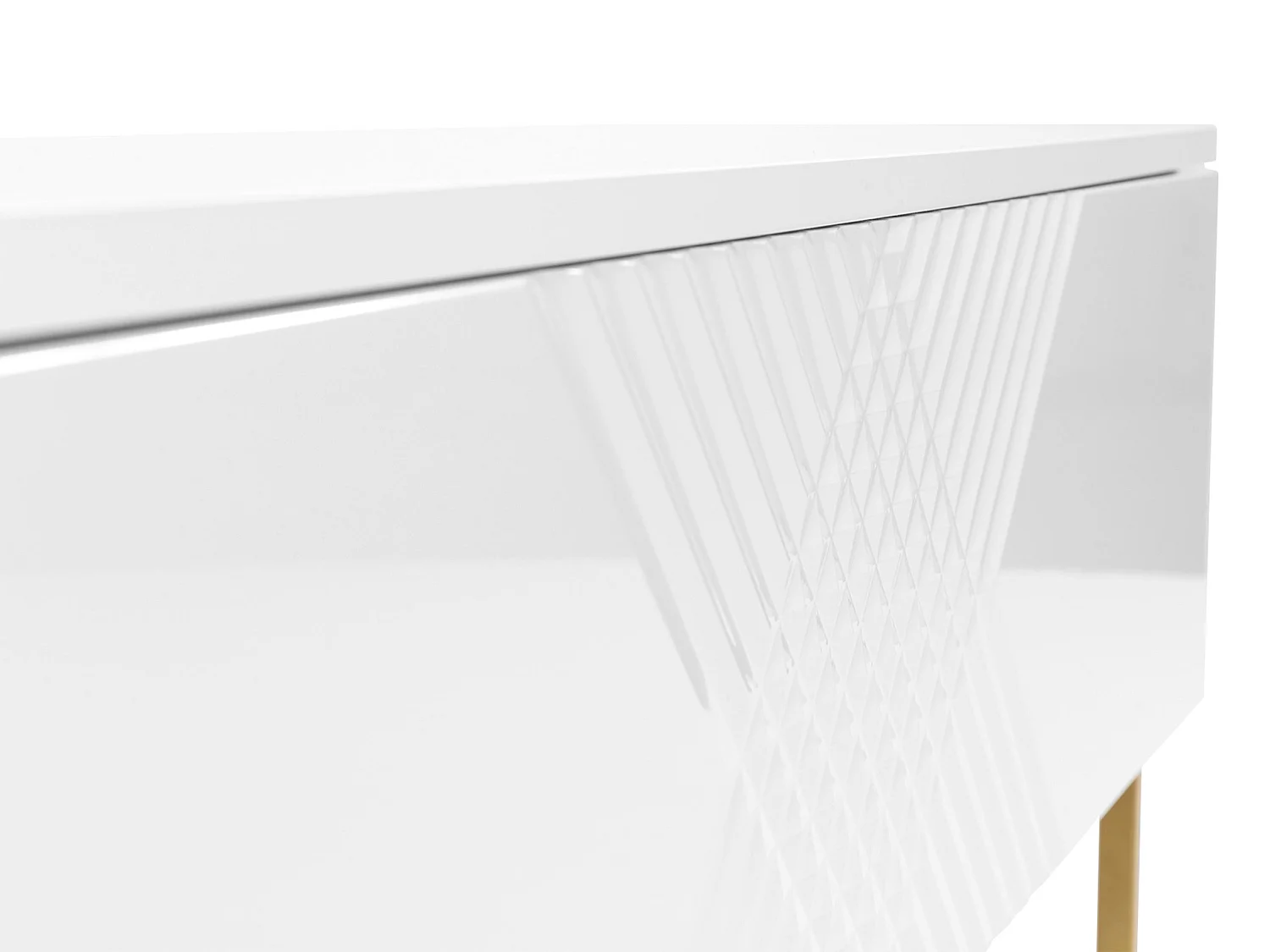 Table de chevet Levelbu 102, Blanc brillant|Blanc, Nombre de tiroirs: 1, 46x50x35cm
