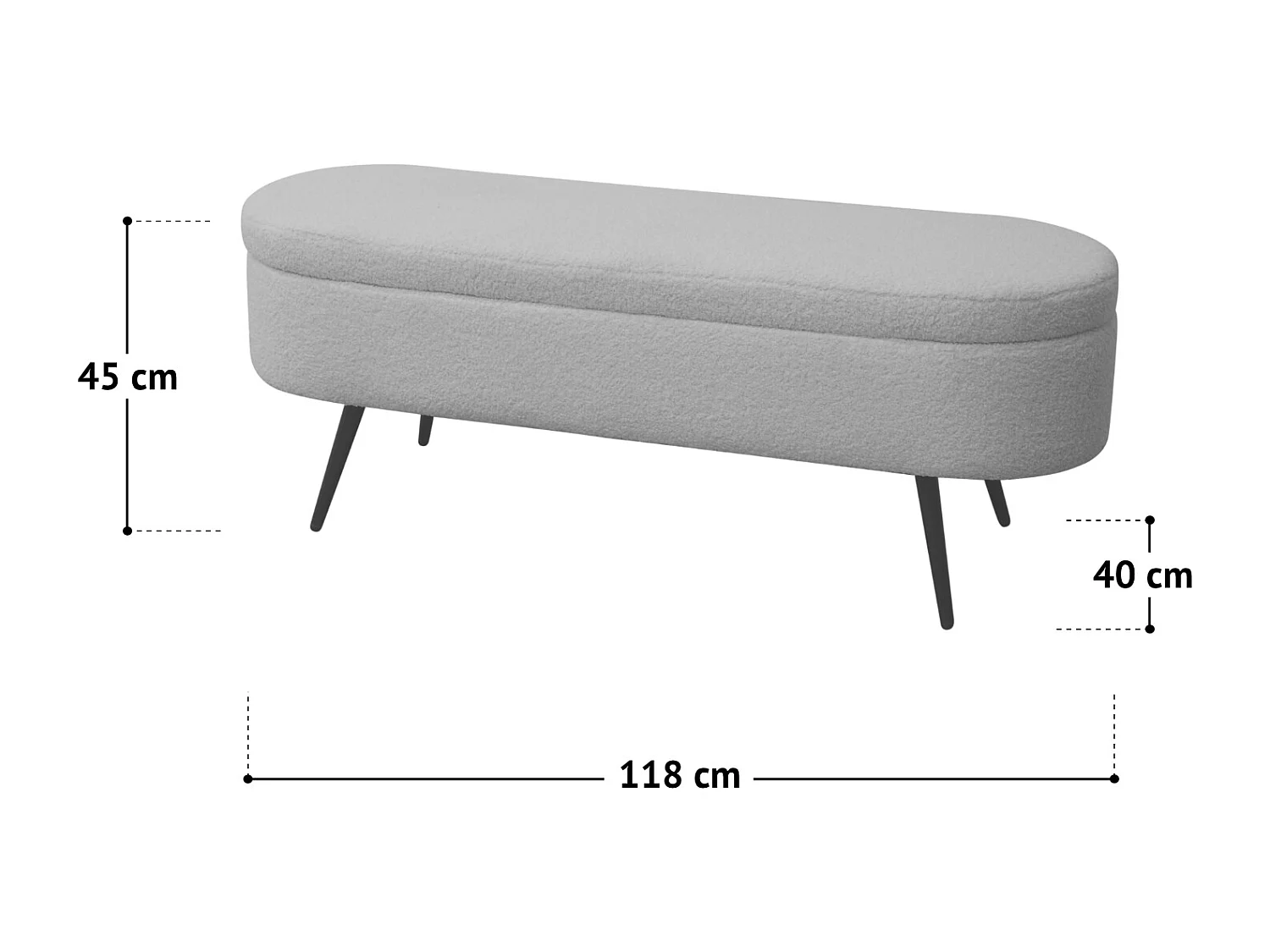Banc avec d'espace de rangement