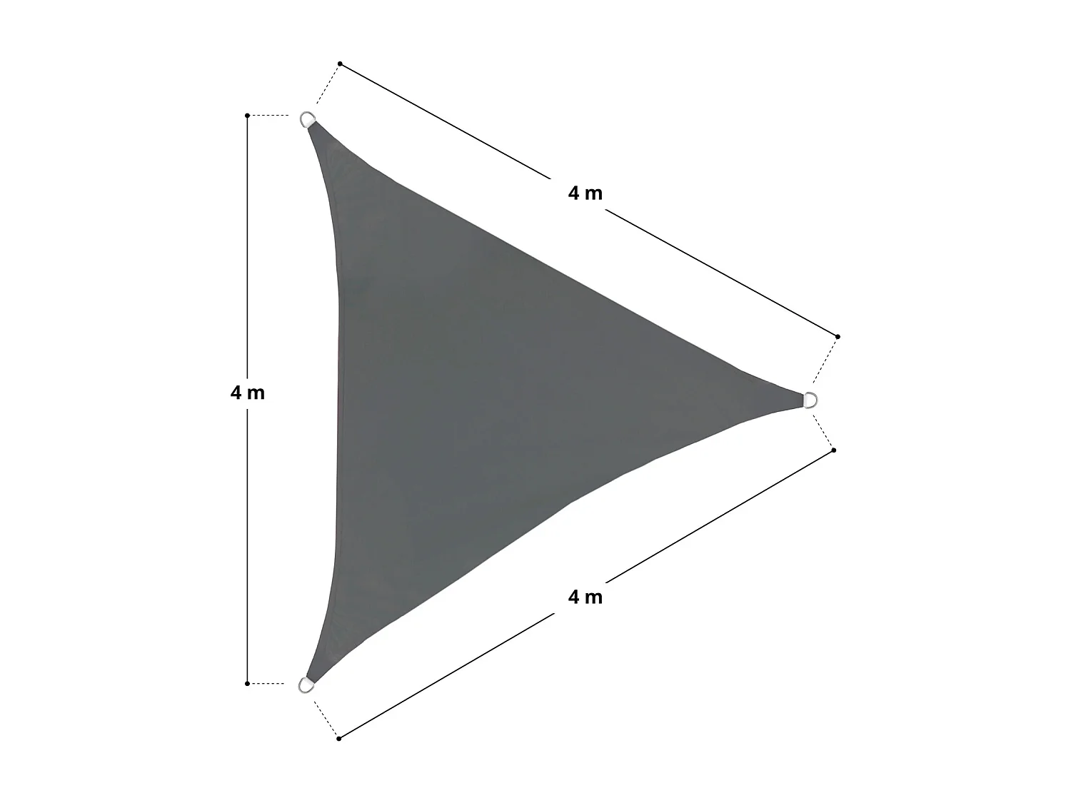 Voile d'ombrage triangulaire étanche 160g/m² UV50+ protection solaire