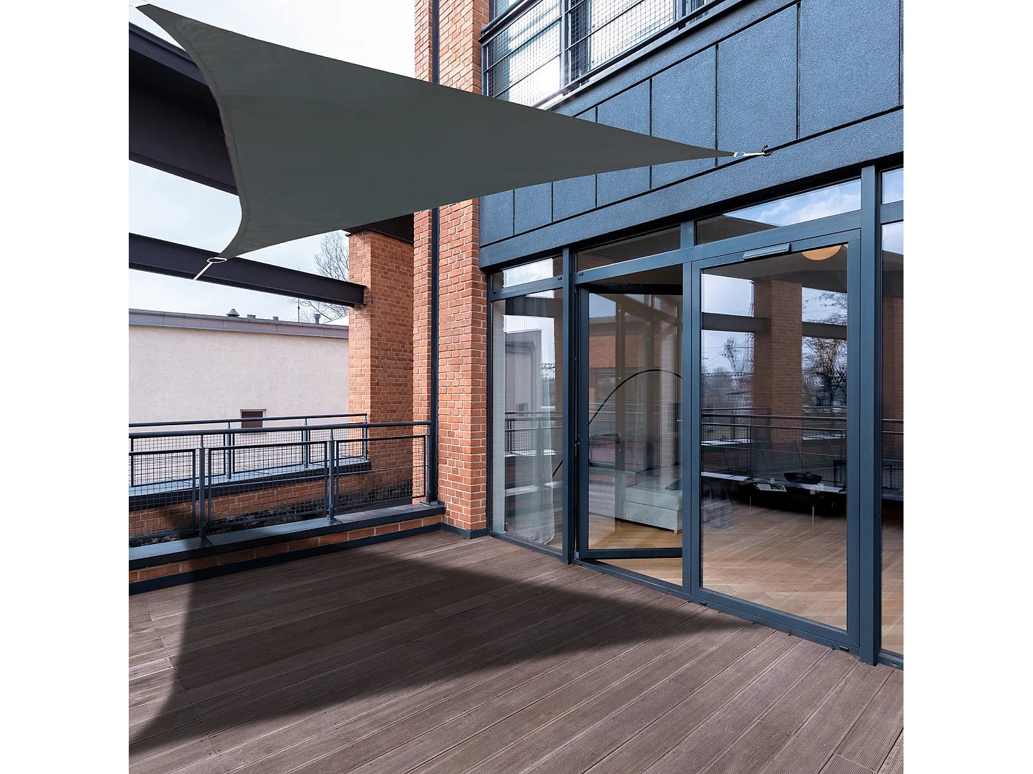 Voile d'ombrage triangulaire étanche 160g/m² UV50+ protection solaire