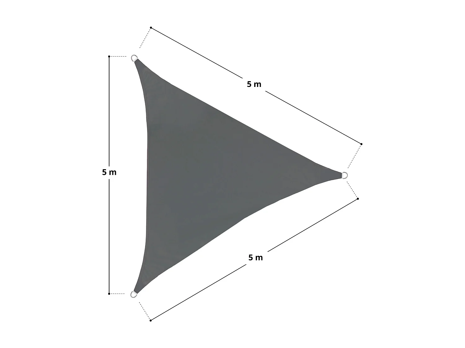 Voile d'ombrage triangulaire étanche 160g/m² UV50+ protection solaire