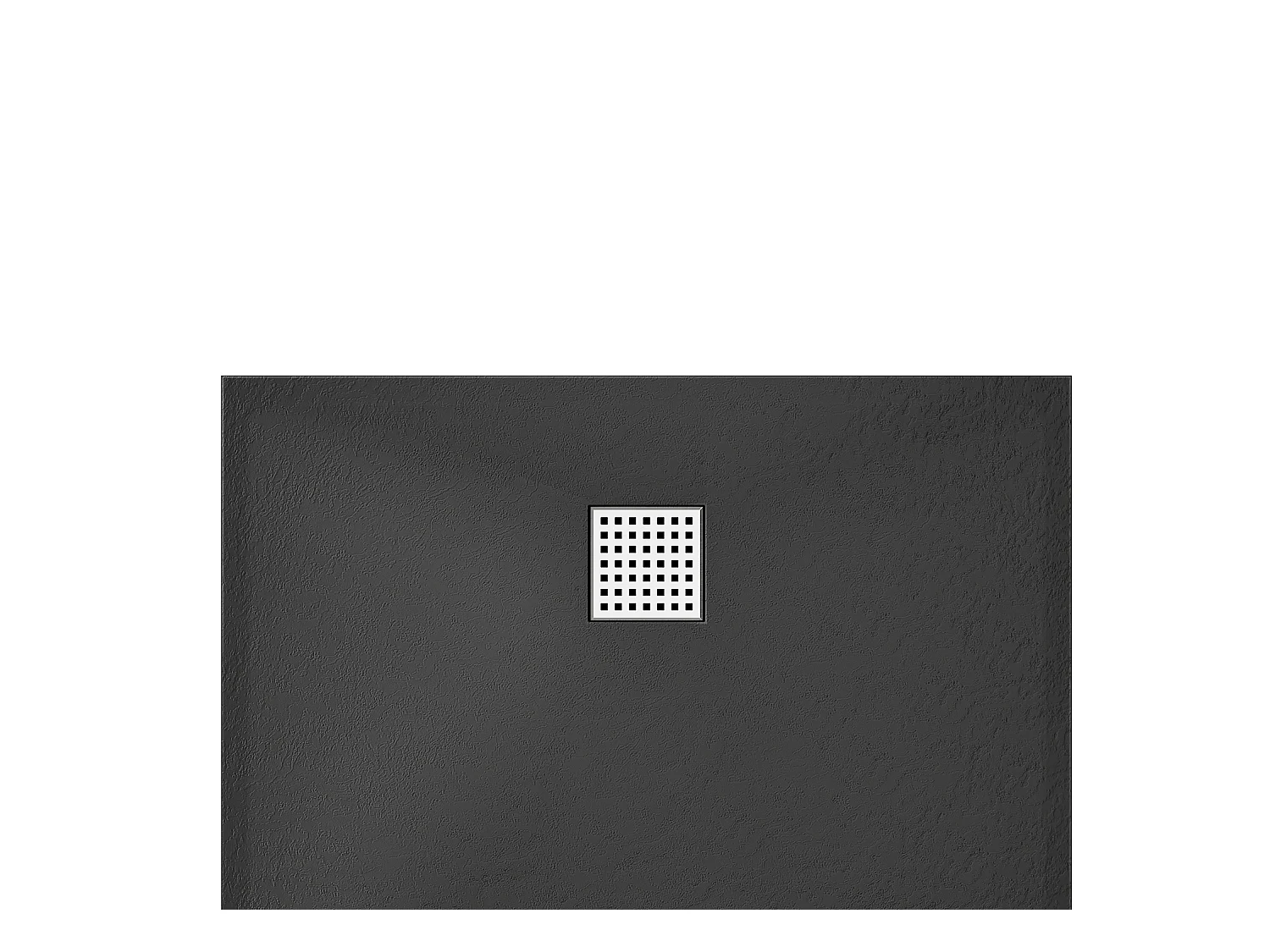 Plato de ducha de resina para instalar sobre o empotrar con sifón - Negro - 160 x 90 cm - MIRNOSA