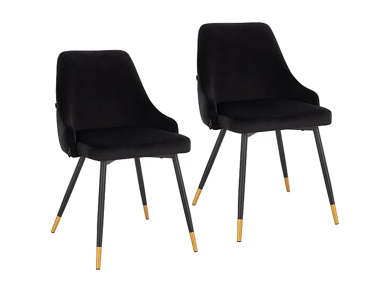 ESSZIMMERSTUHL ALICE 2er Set Samt Schwarz