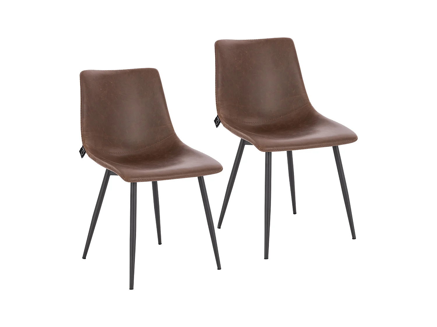 ESSZIMMERSTUHL MILES 2er Set Kunstleder Braun