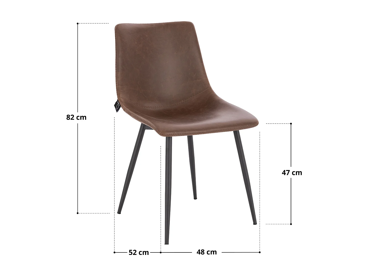 ESSZIMMERSTUHL MILES 2er Set Kunstleder Braun