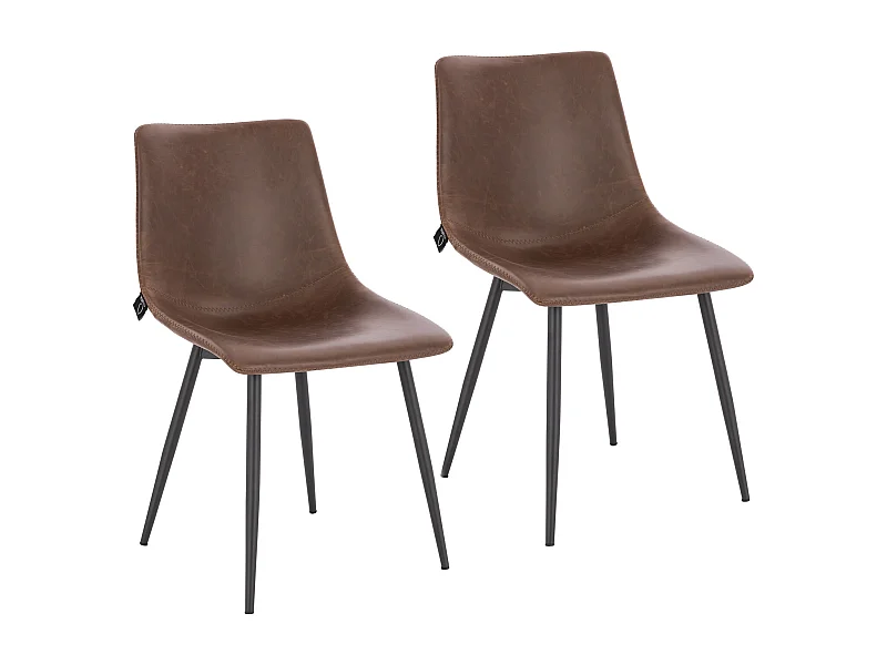 ESSZIMMERSTUHL MILES 2er Set Kunstleder Braun