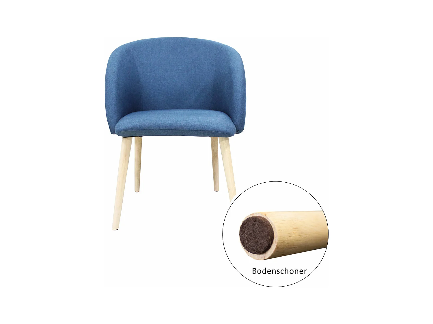 ESSZIMMERSTUHL Stoffbezug Blau