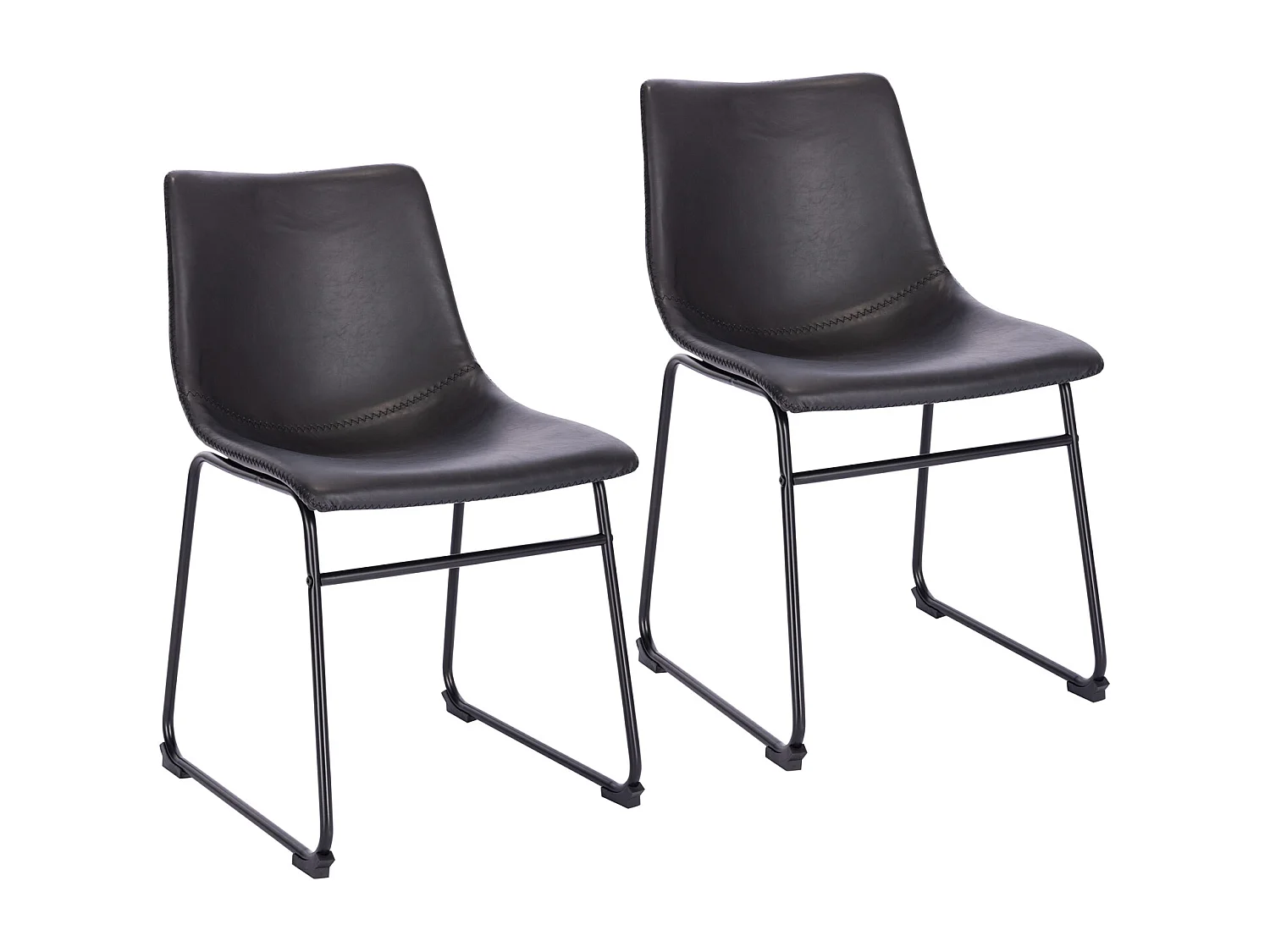 ESSZIMMERSTUHL HARRY 2er Set Kunstleder Schwarz