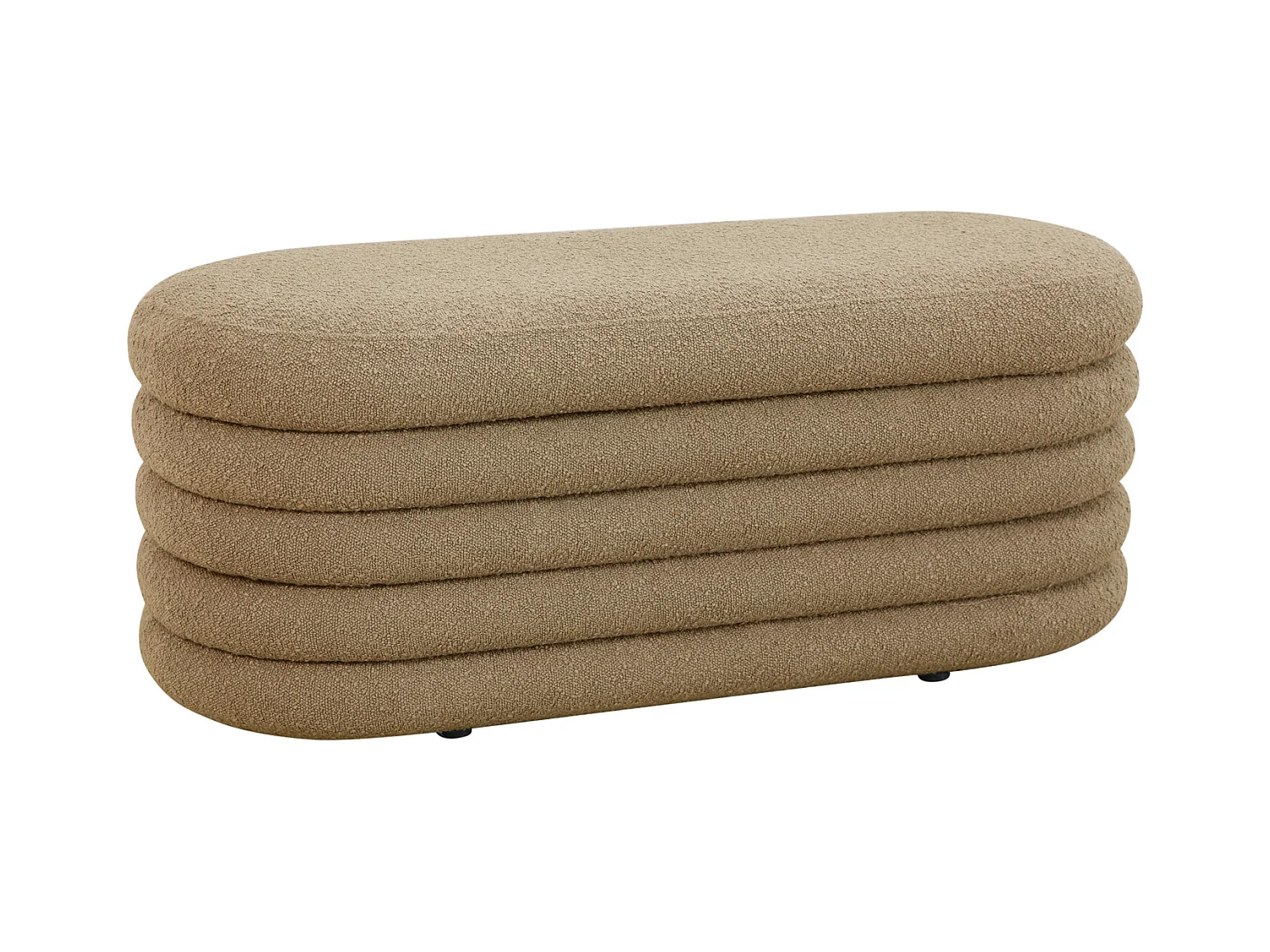 HOCKER BLOSSOM XL mit Aufbewahrung Boucle Hellbraun