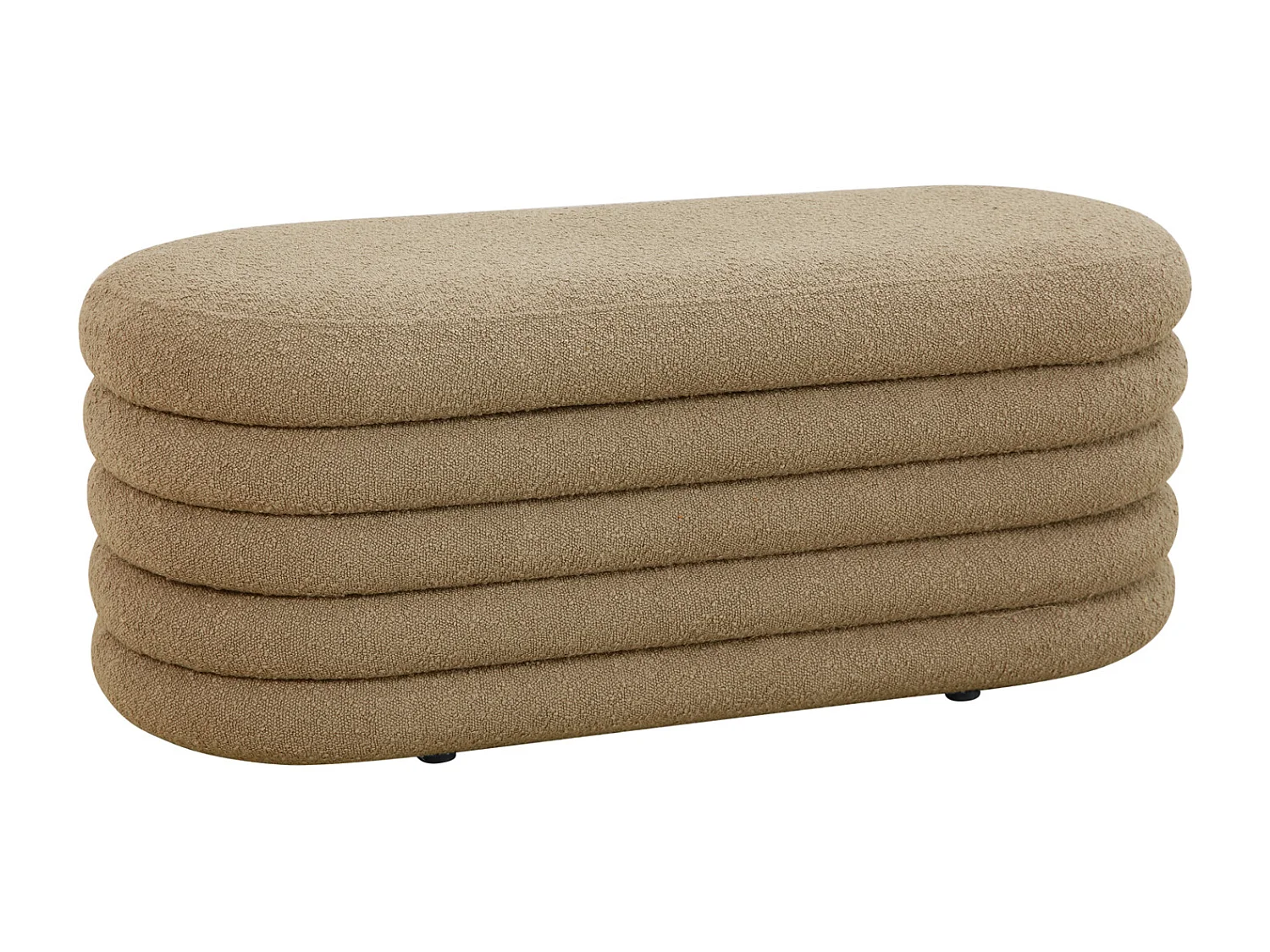 HOCKER BLOSSOM XL mit Aufbewahrung Boucle Hellbraun