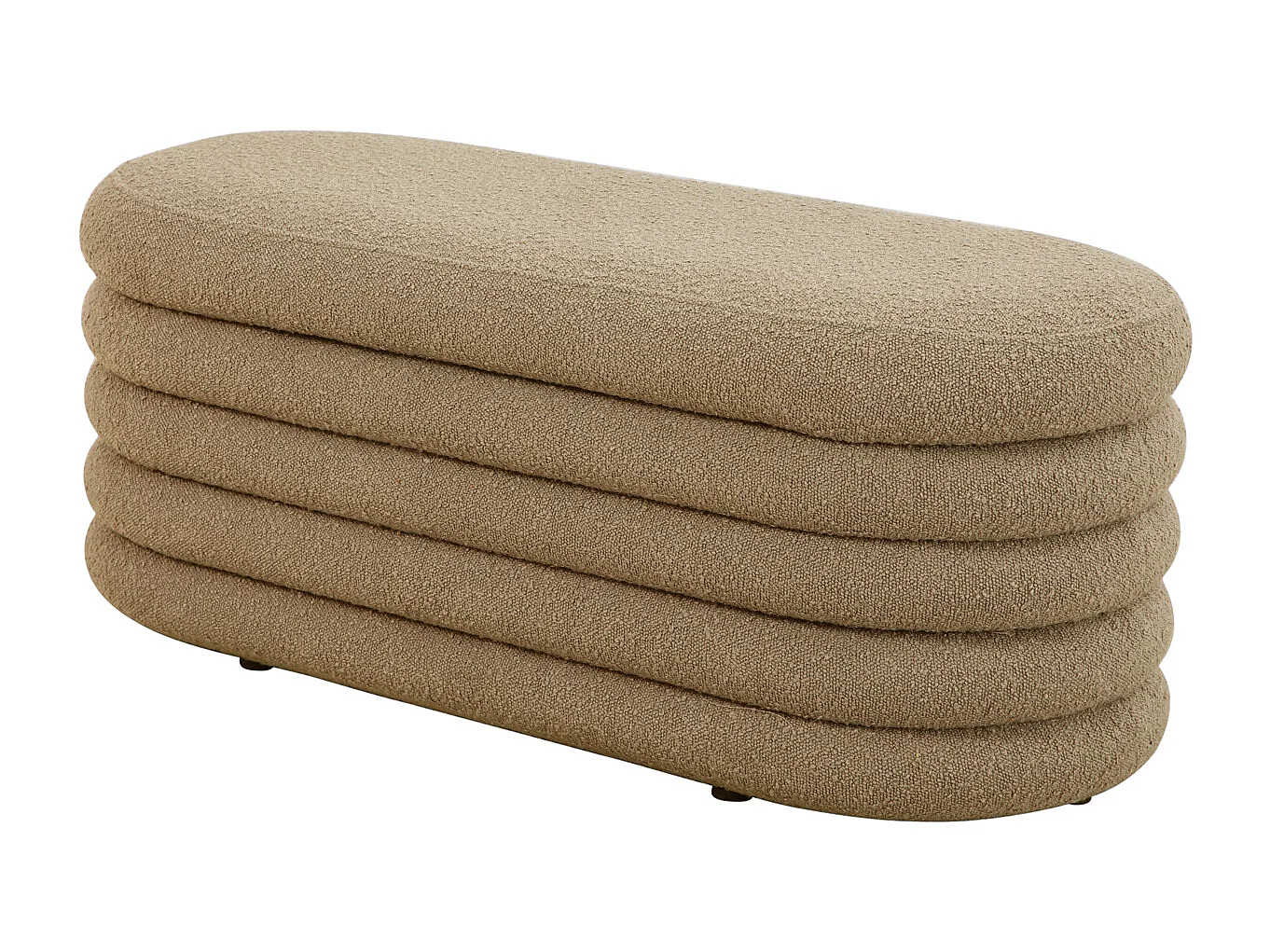 HOCKER BLOSSOM XL mit Aufbewahrung Boucle Hellbraun