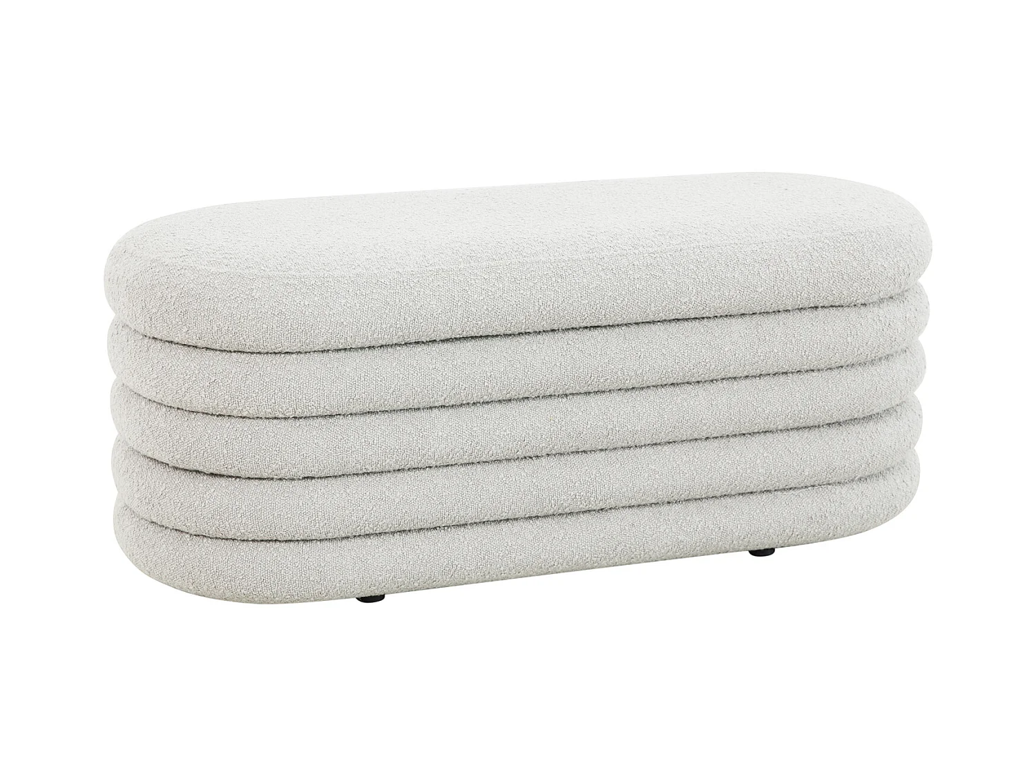 HOCKER BLOSSOM XL mit Aufbewahrung Boucle Weiß