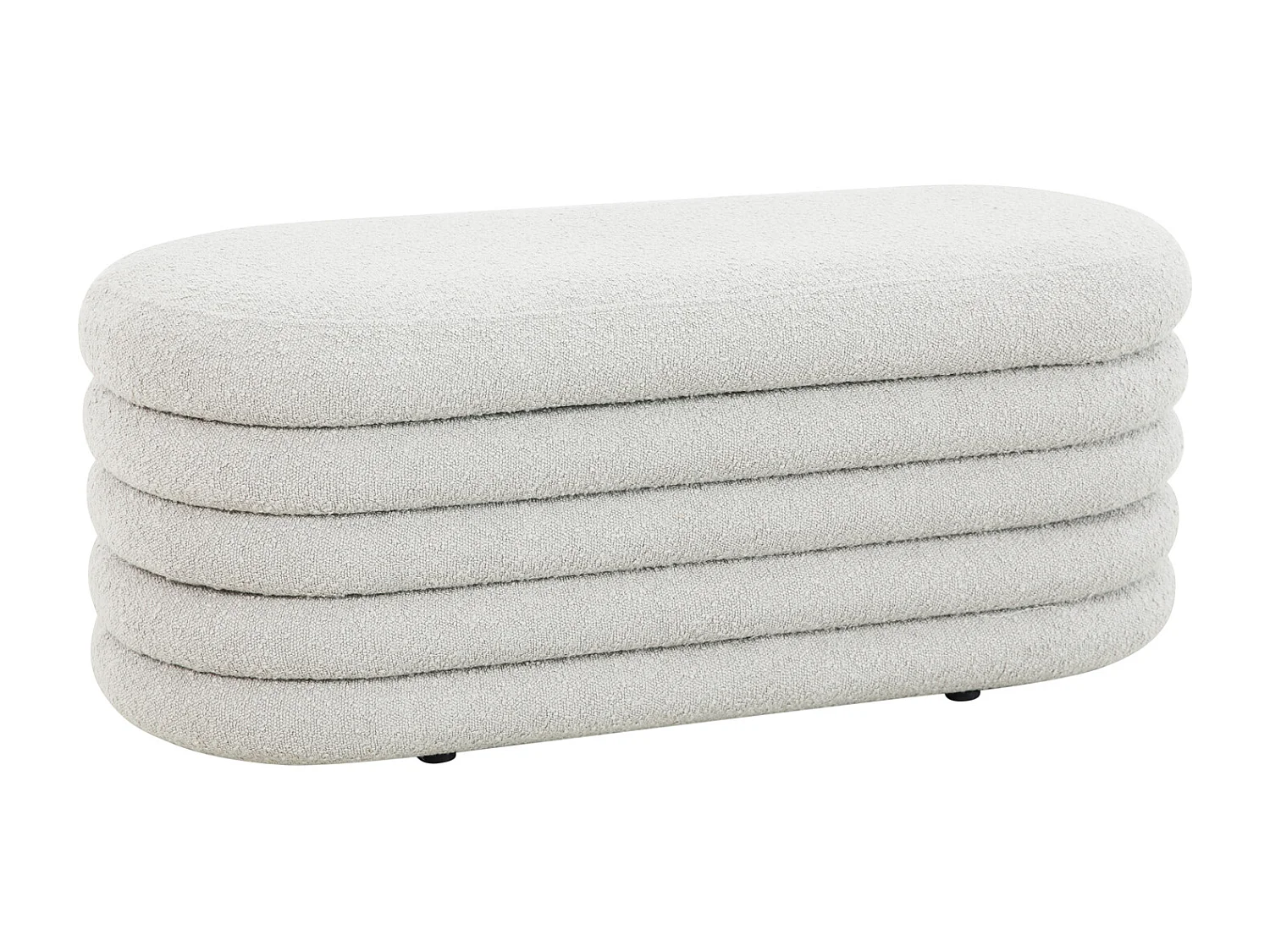 HOCKER BLOSSOM XL mit Aufbewahrung Boucle Weiß