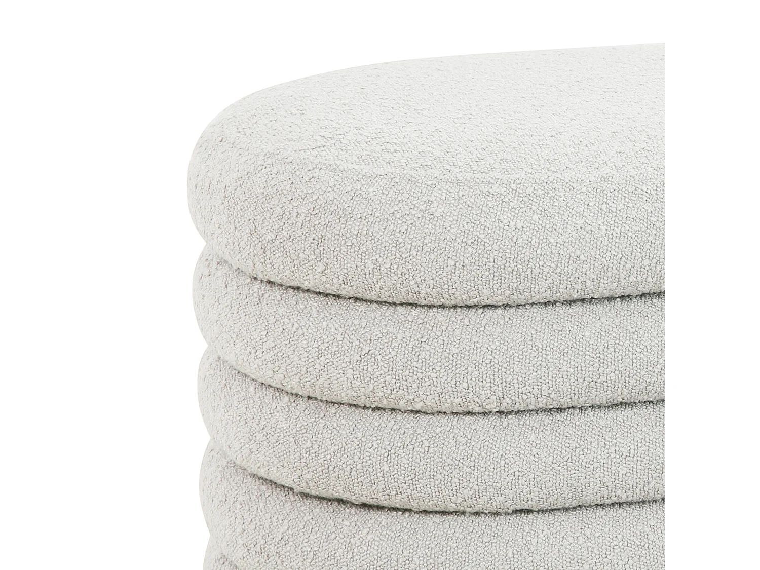 HOCKER BLOSSOM XL mit Aufbewahrung Boucle Weiß