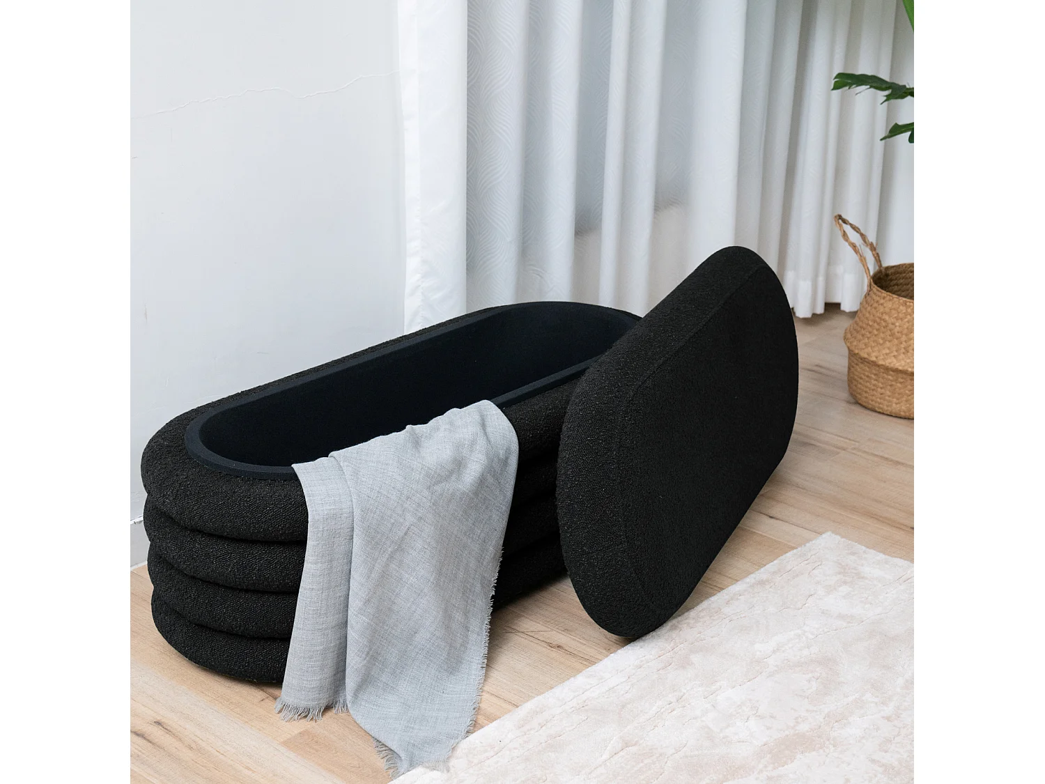 Pouf avec espace de rangement
