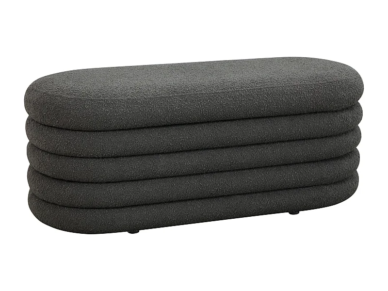 HOCKER BLOSSOM XL mit Aufbewahrung Boucle Dunkelgrau