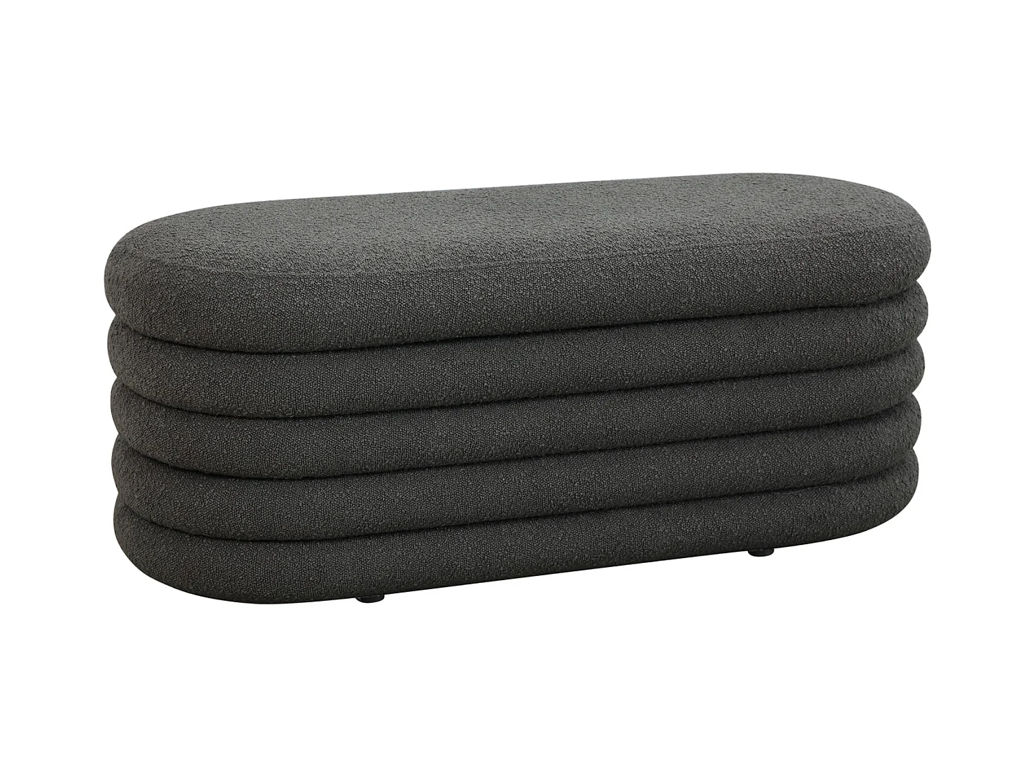 HOCKER BLOSSOM XL mit Aufbewahrung Boucle Dunkelgrau