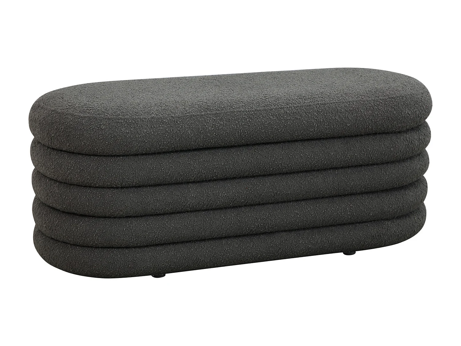 HOCKER BLOSSOM XL mit Aufbewahrung Boucle Dunkelgrau