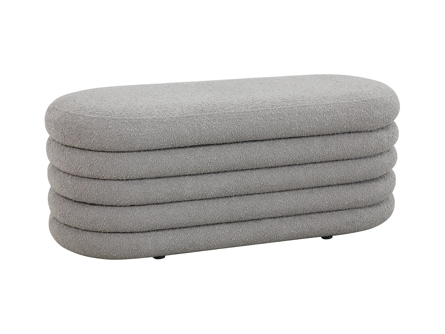 HOCKER BLOSSOM XL mit Aufbewahrung Boucle Hellgrau