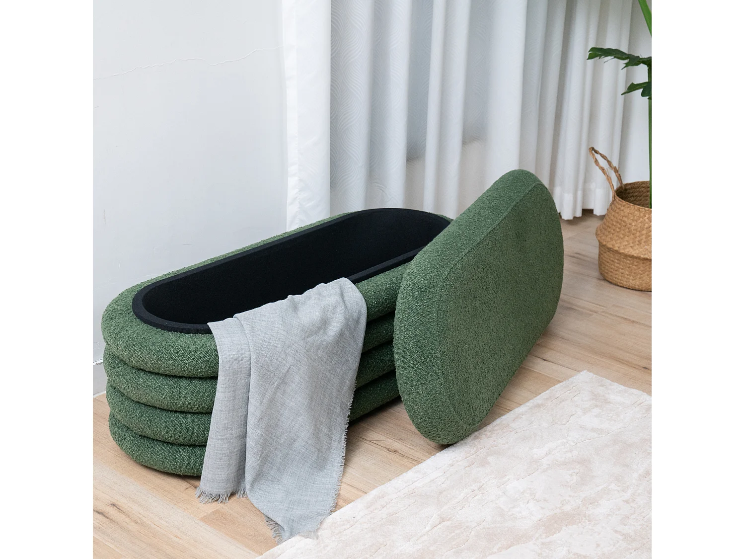 Pouf avec espace de rangement