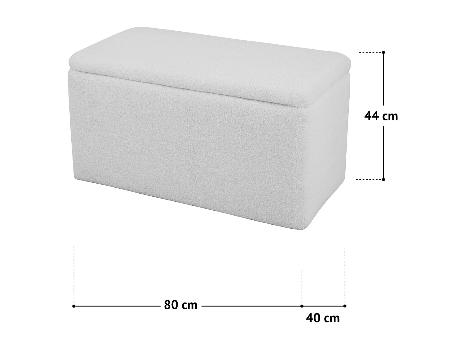 SVITA LEAF Banc Tabouret avec espace de rangement Boîte de rangement avec couvercle Blanc