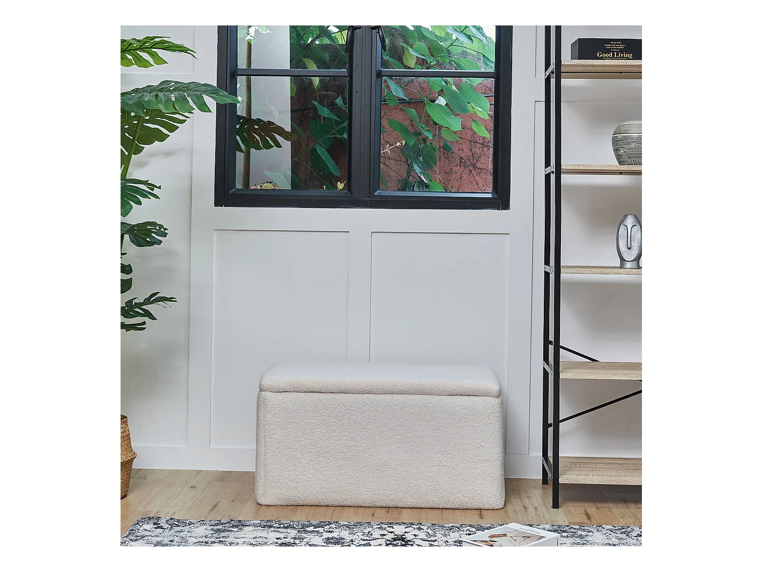 SITZBANK LEAF mit Stauraum Weiß