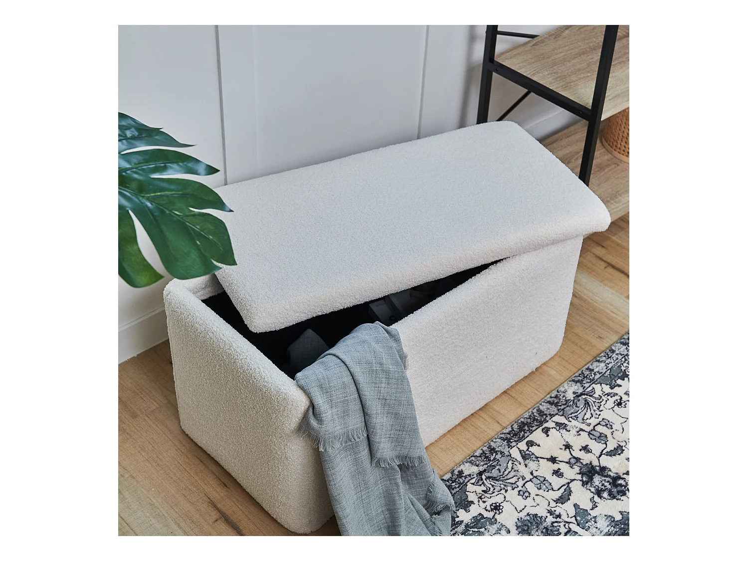 SITZBANK LEAF mit Stauraum Weiß