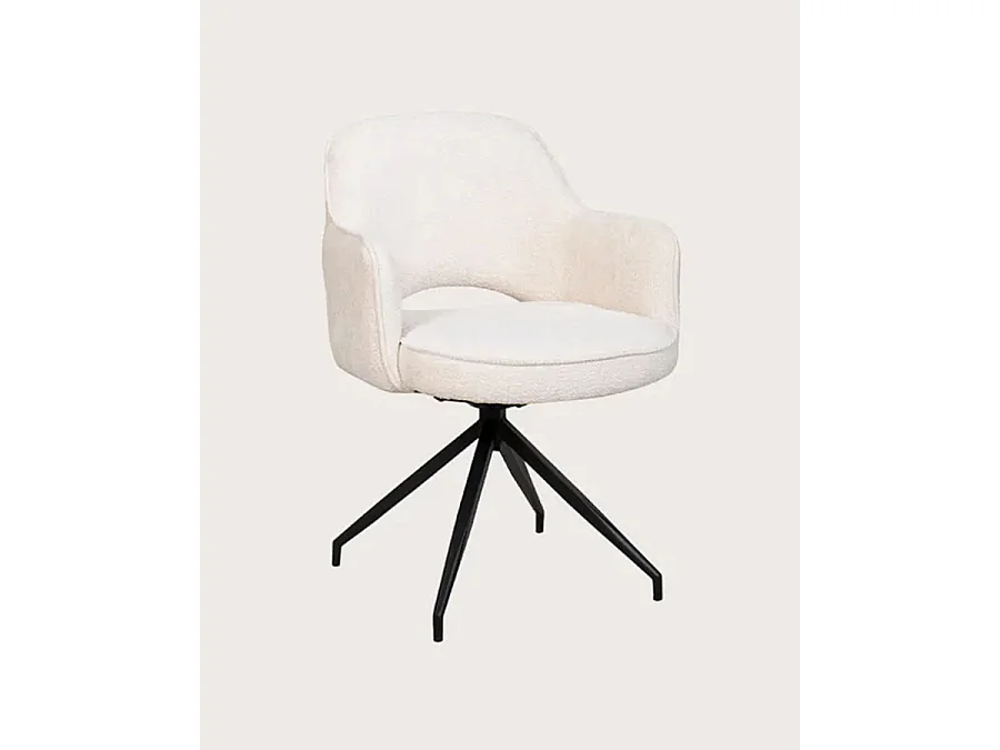 Elba - Lot de 2 chaises en tissu terracotta et pieds métal