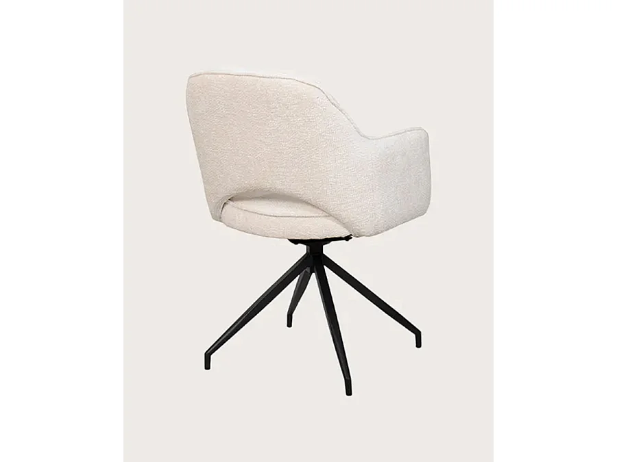 Elba - Lot de 2 chaises en tissu terracotta et pieds métal