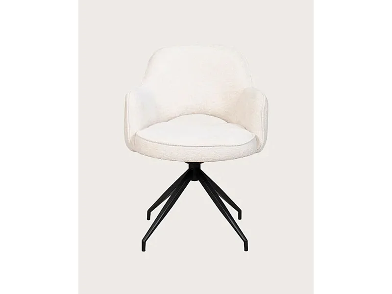 Elba - Lot de 2 chaises en tissu terracotta et pieds métal