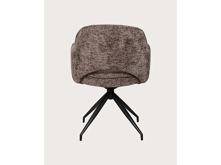 Elba - Lot de 2 chaises en tissu terracotta et pieds métal