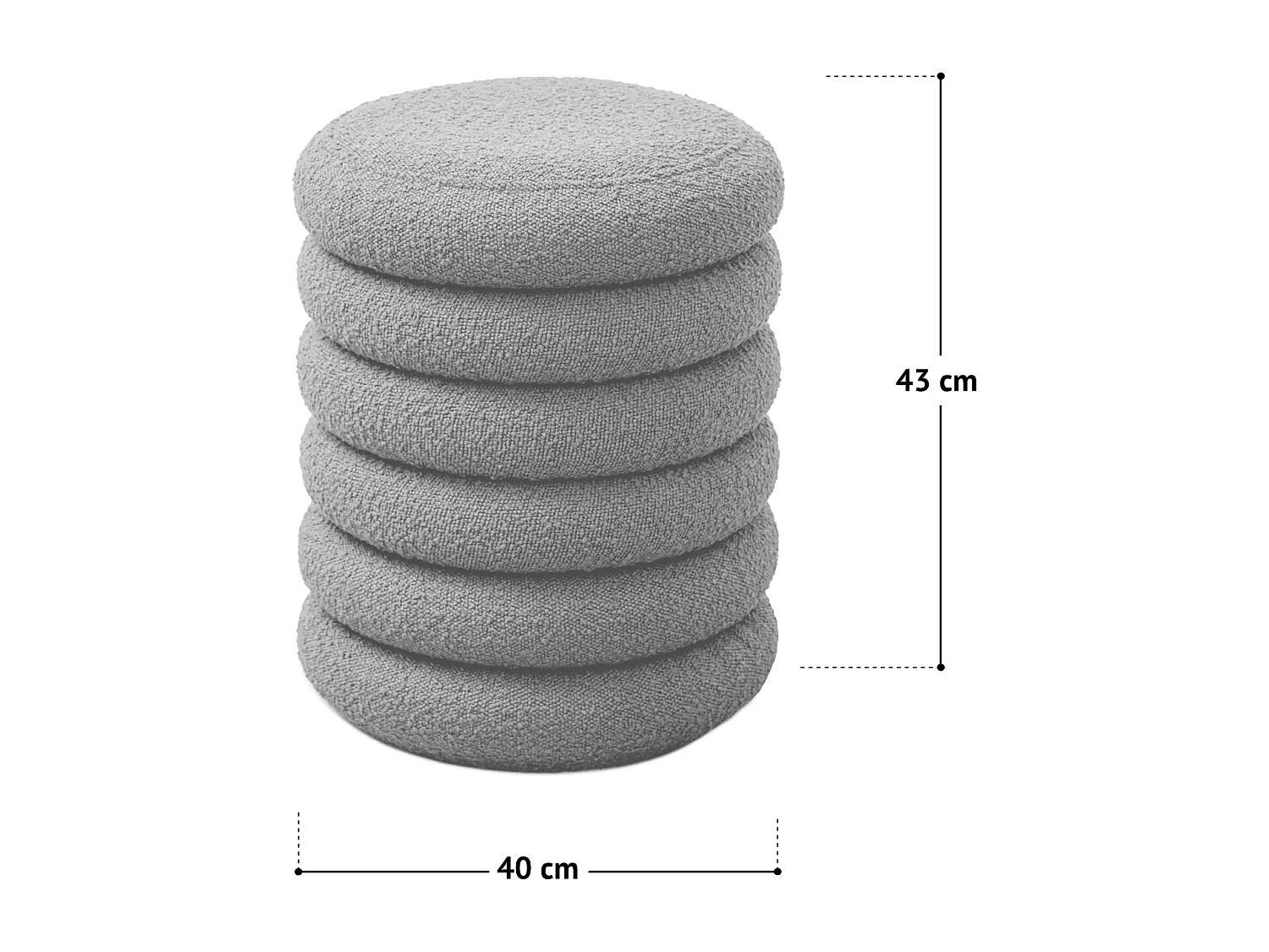 SVITA BLOSSOM XS Pouf avec espace de rangement Pouf Ottomane Boucle-Polster Beige