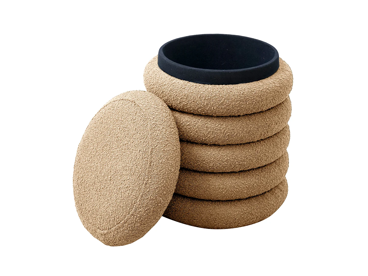 HOCKER BLOSSOM XS mit Stauraum Hellbraun