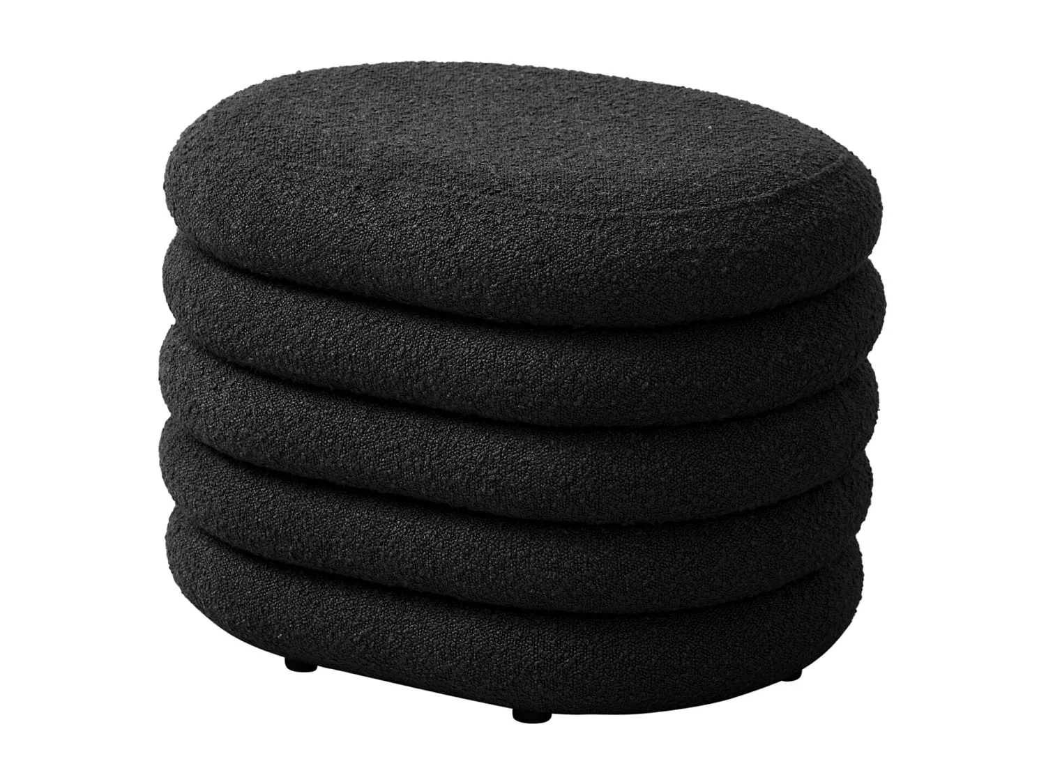 Pouf avec espace de rangement et revêtement en boucle