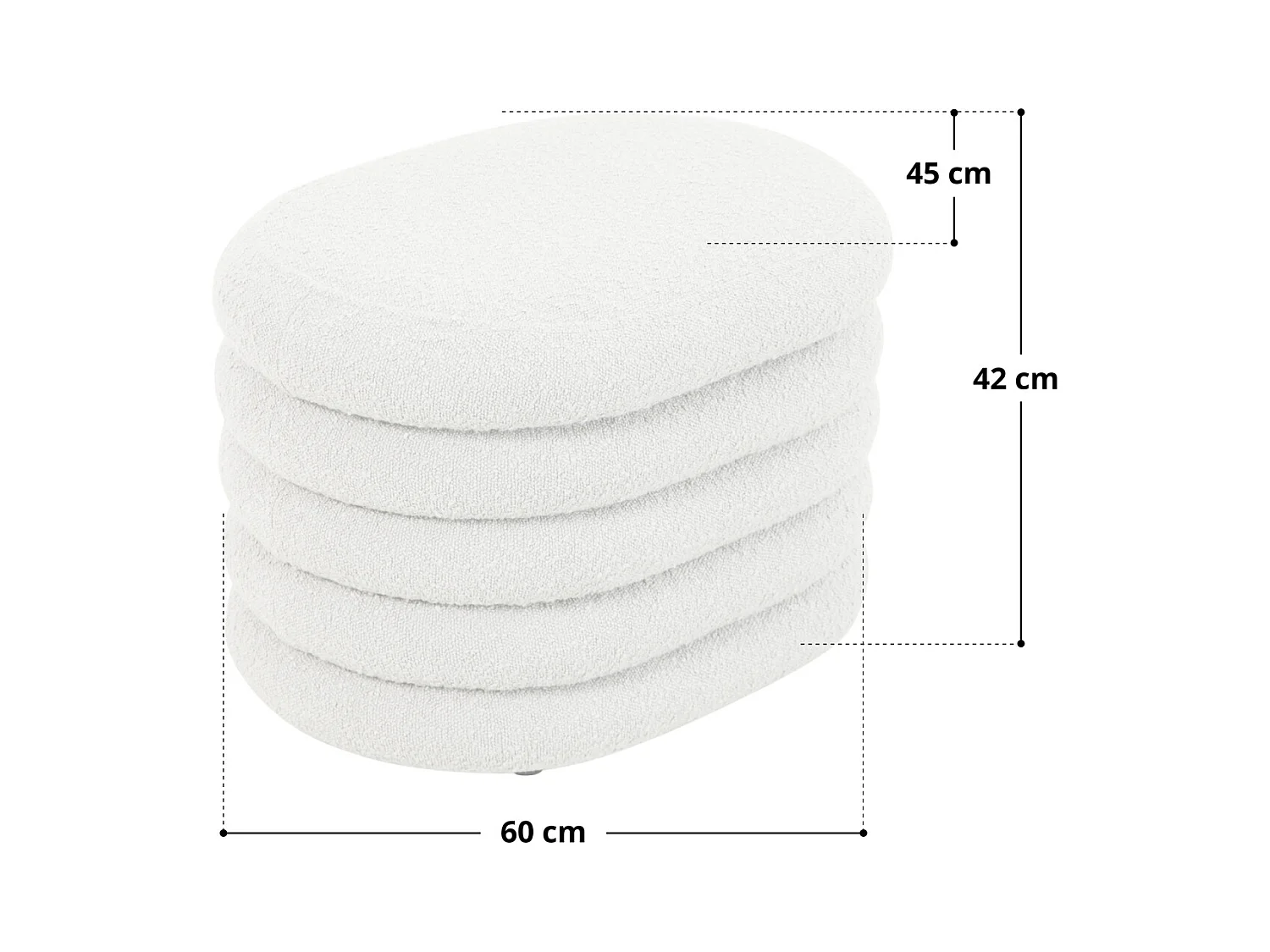 Pouf avec espace de rangement et revêtement en boucle