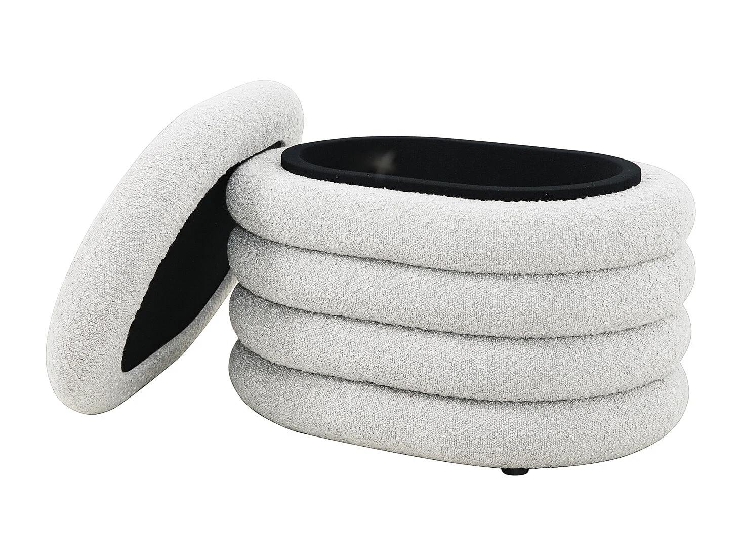 Pouf avec espace de rangement et revêtement en boucle