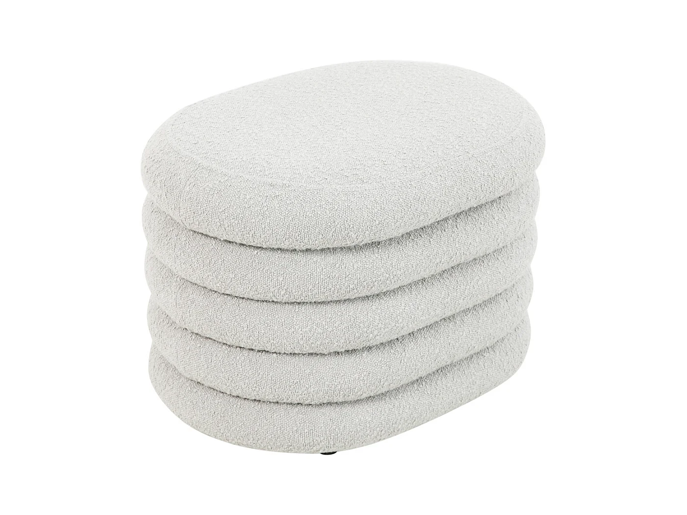 HOCKER BLOSSOM mit Aufbewahrung Boucle Weiß
