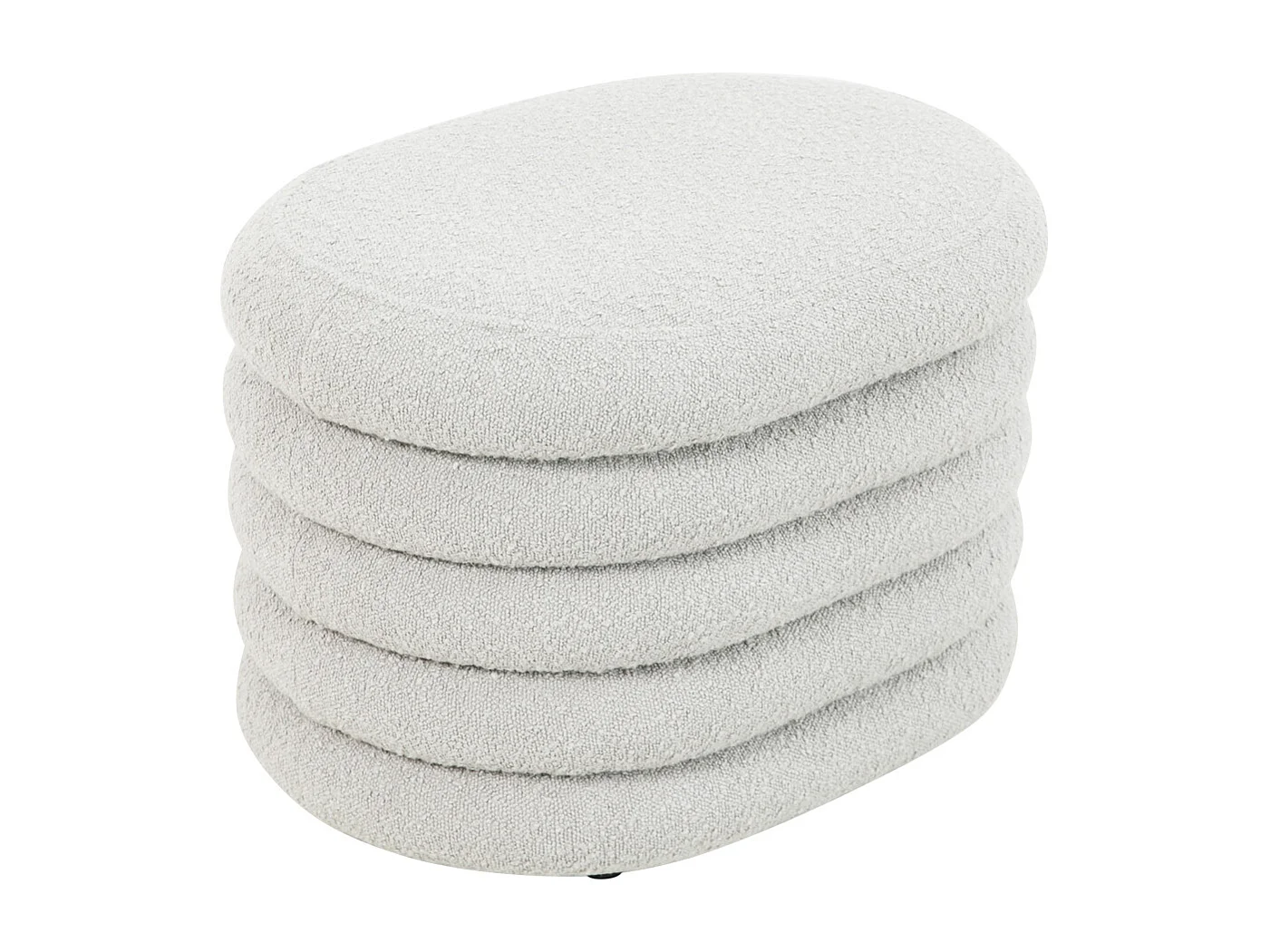 HOCKER BLOSSOM mit Aufbewahrung Boucle Weiß