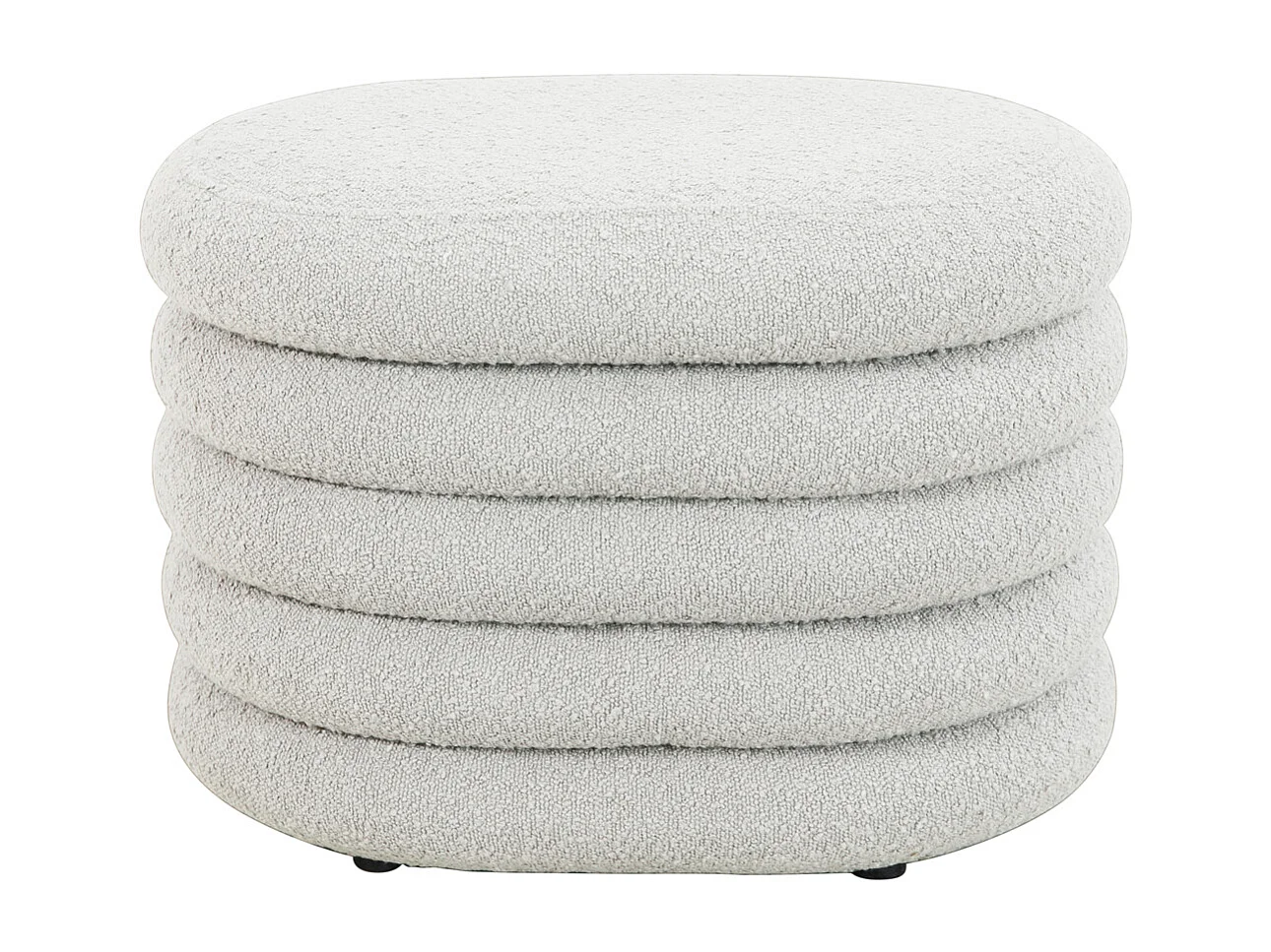 HOCKER BLOSSOM mit Aufbewahrung Boucle Weiß