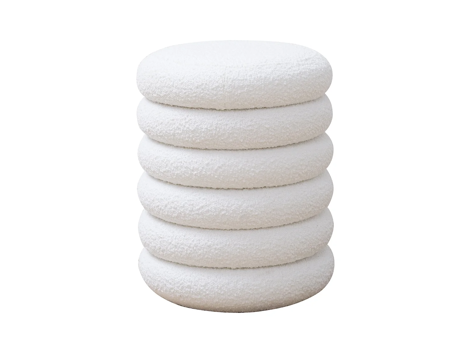 SVITA BLOSSOM XS Pouf avec espace de rangement Pouf Ottomane Coussin Boucle Blanc
