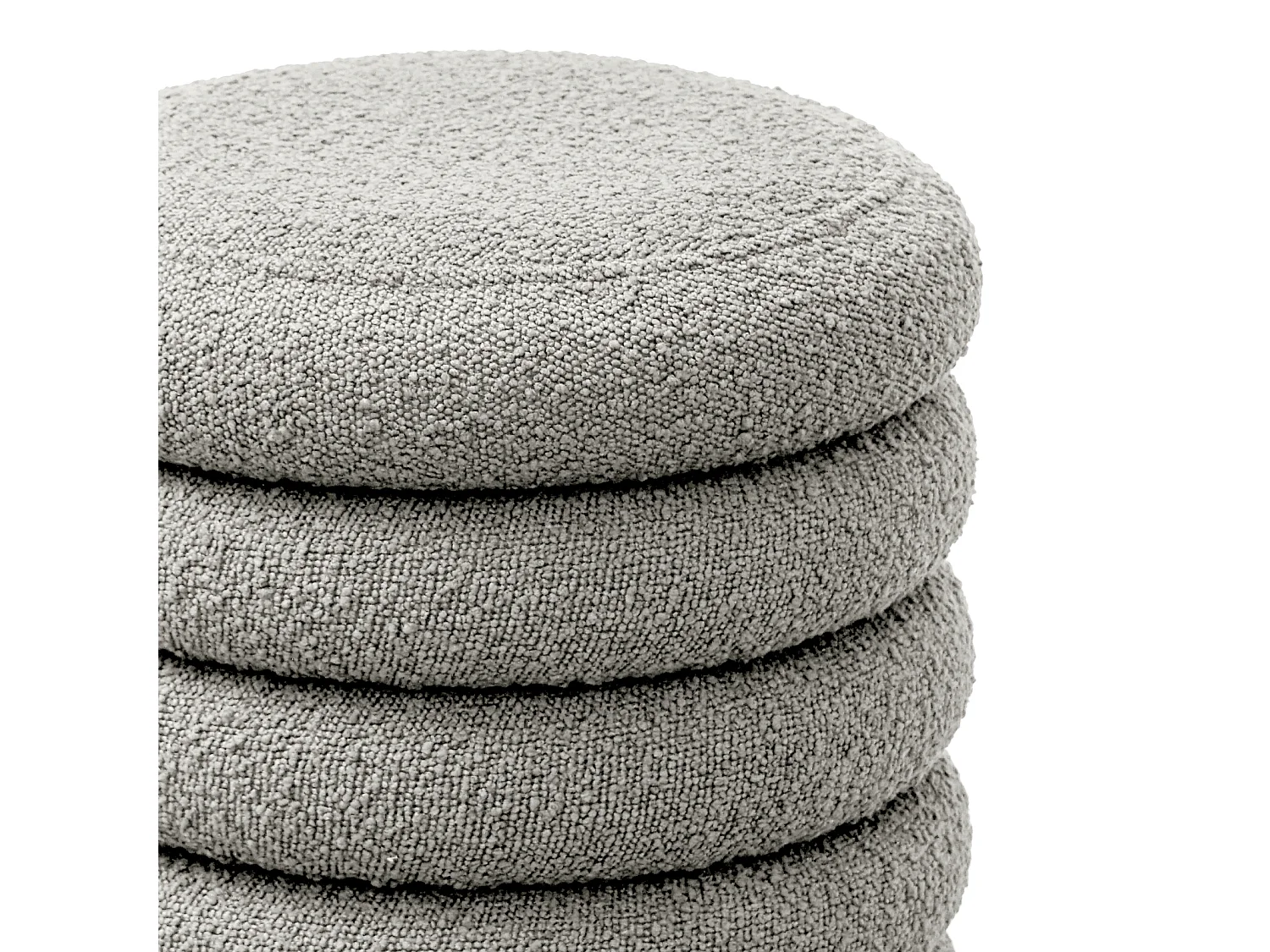 SVITA BLOSSOM XS Pouf avec espace de rangement Pouf Ottomane Coussin Boucle Gris clair
