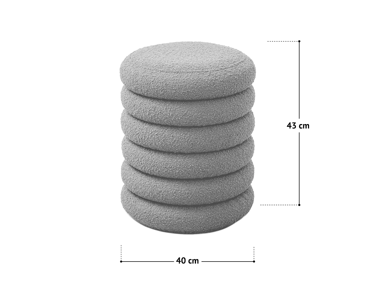 SVITA BLOSSOM XS Pouf avec espace de rangement Pouf Ottomane Coussin Boucle Gris clair