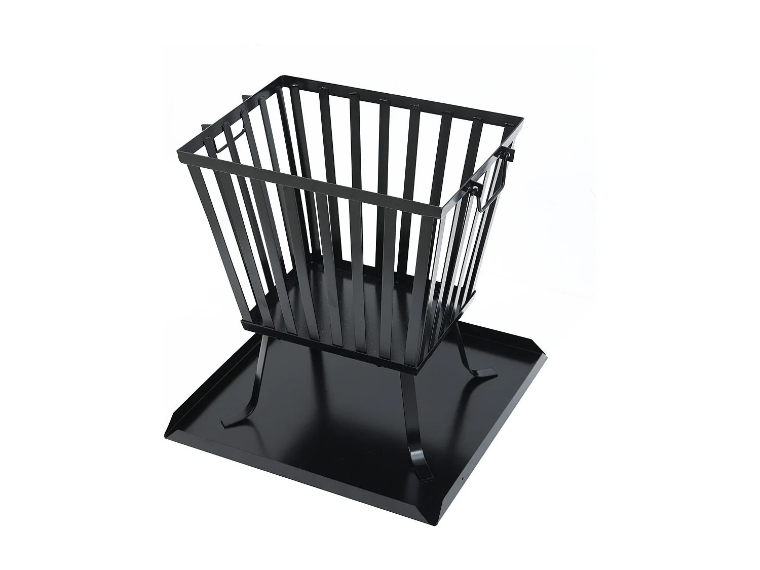 Corbeille à feu carrée avec pare-étincelles