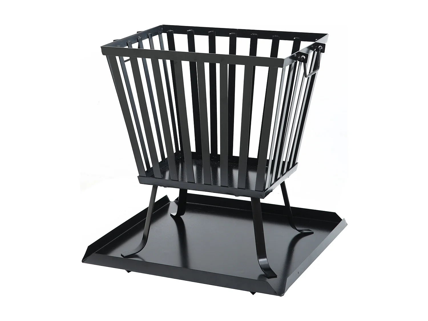 Corbeille à feu carrée avec pare-étincelles