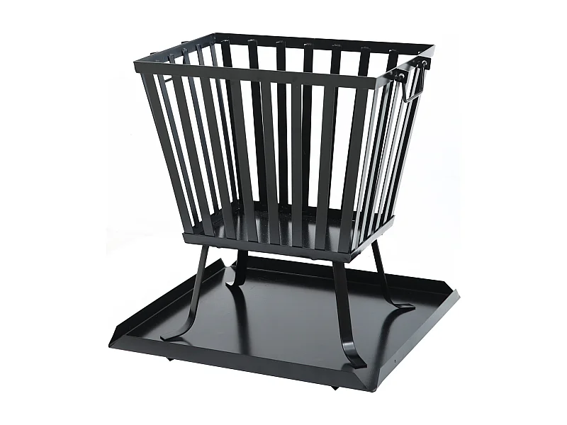 Corbeille à feu carrée avec pare-étincelles