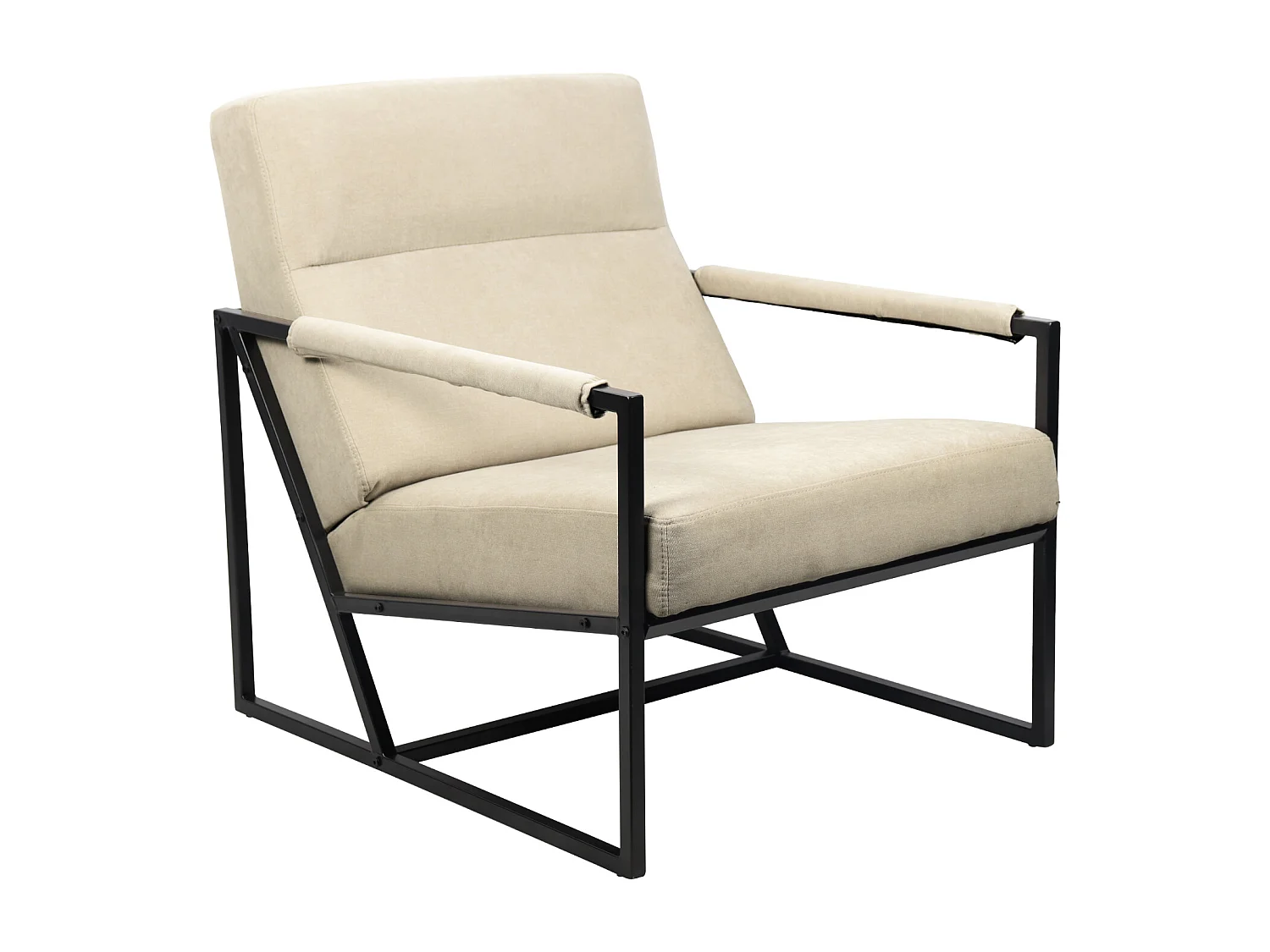 Chaise longue SVITA CHRIS Chaise cocktail Chaise rembourrée avec accoudoirs Beige